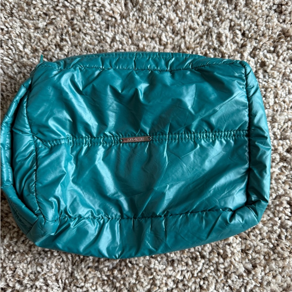 ANORAK Teal Quilted Puffer Cosmetic  Bag